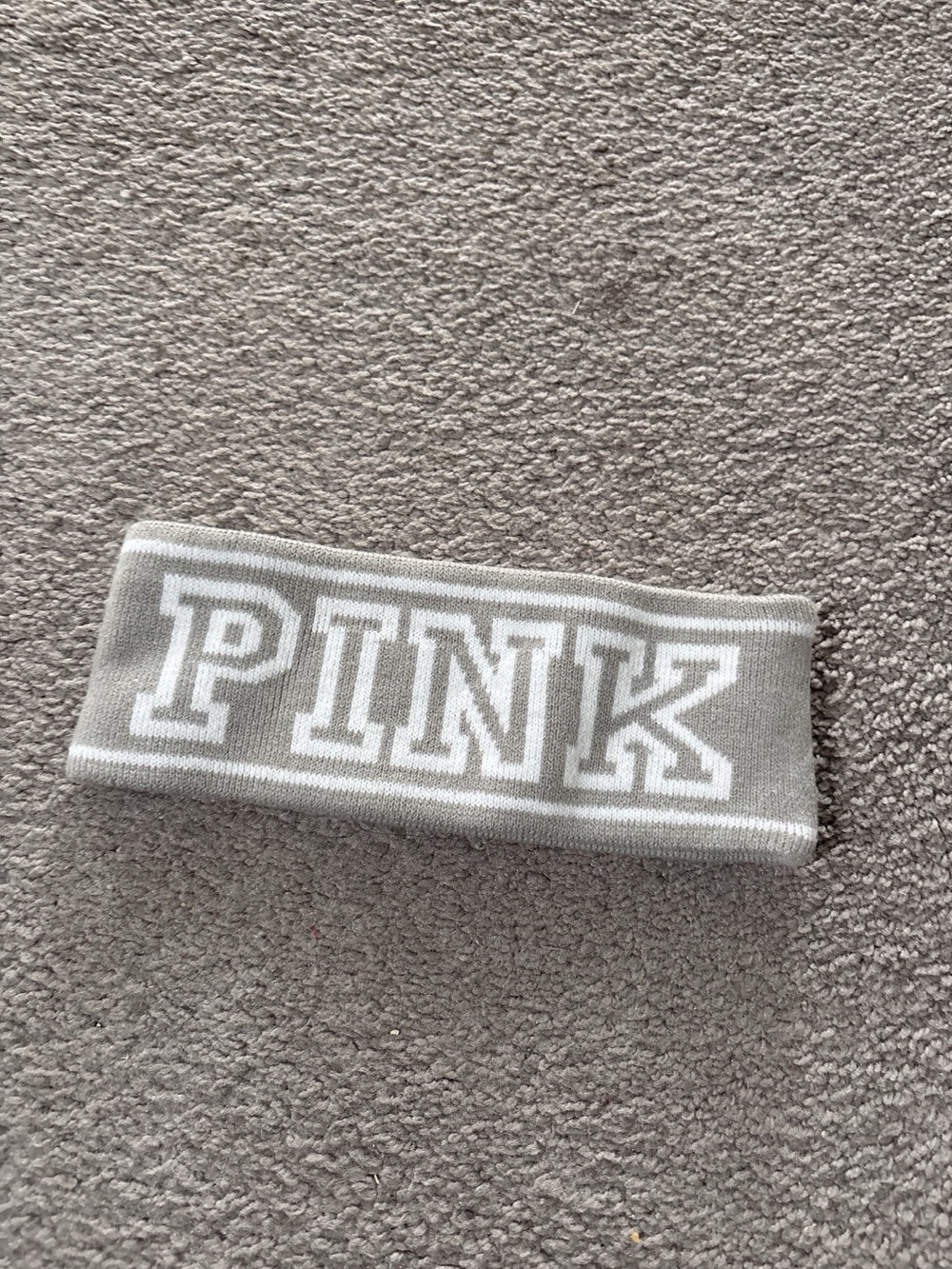 PINK Victoria's Secret Grey and White Knit Headband